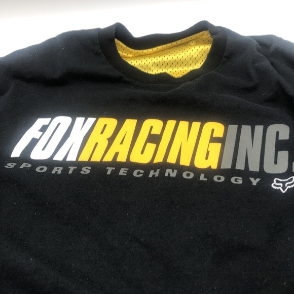 Fox Racing Sweat Shirt Size XXL Foxracinginc Sports Reversible Black Yellow - Picture 6 of 16